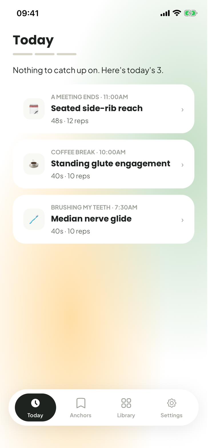 undae Today screen reading: nothing to catch up on, here are today&rsquo;s three movements